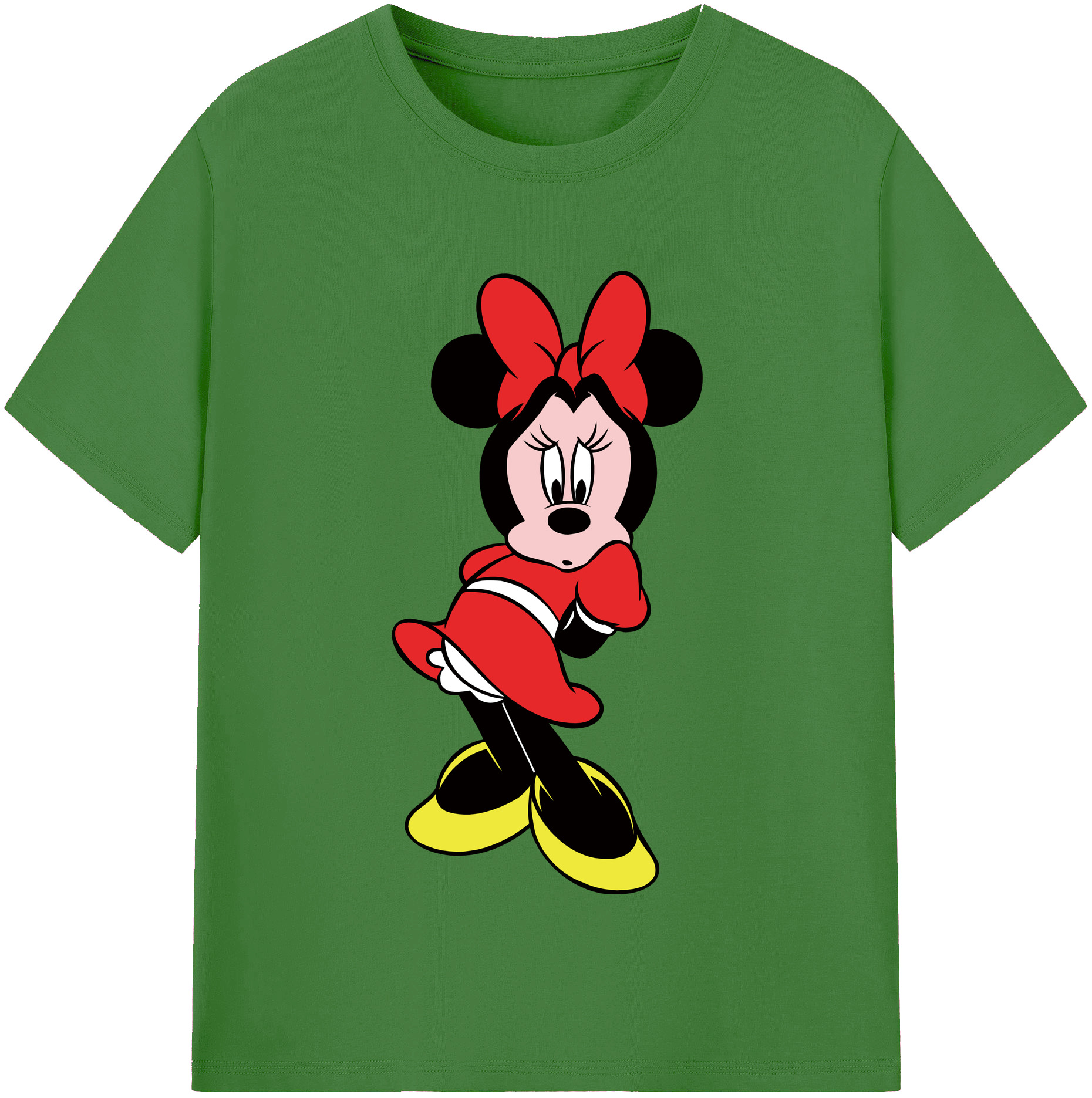 （画像用） ミッキーマウス Mickey Mouse レディースカジュアルプリントTシャツ（綿100％）